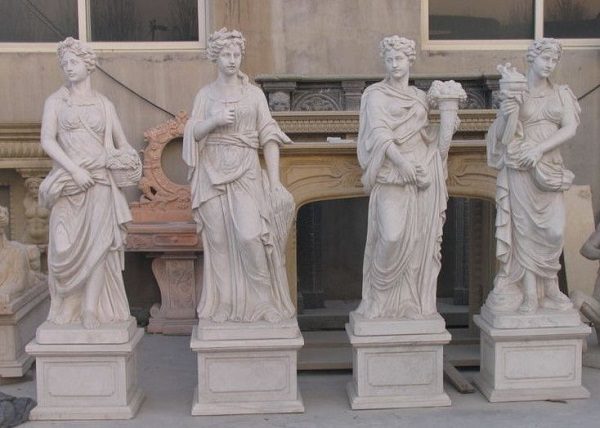 white marble statues
