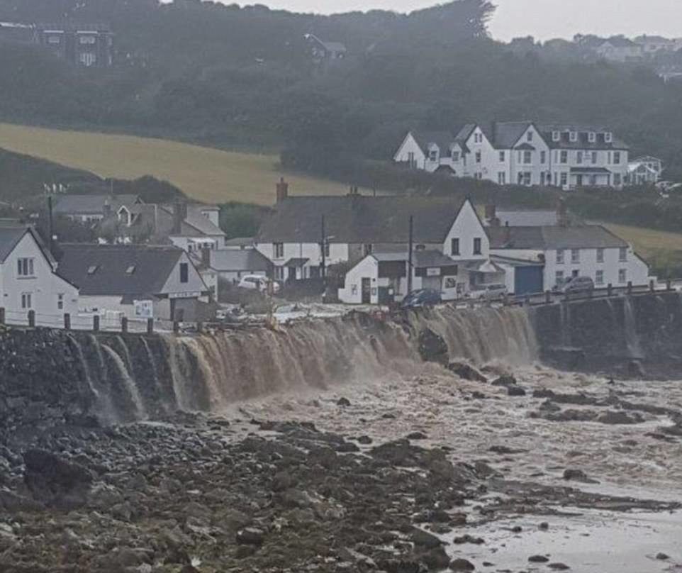 flash flood in Coverack, Cornwall