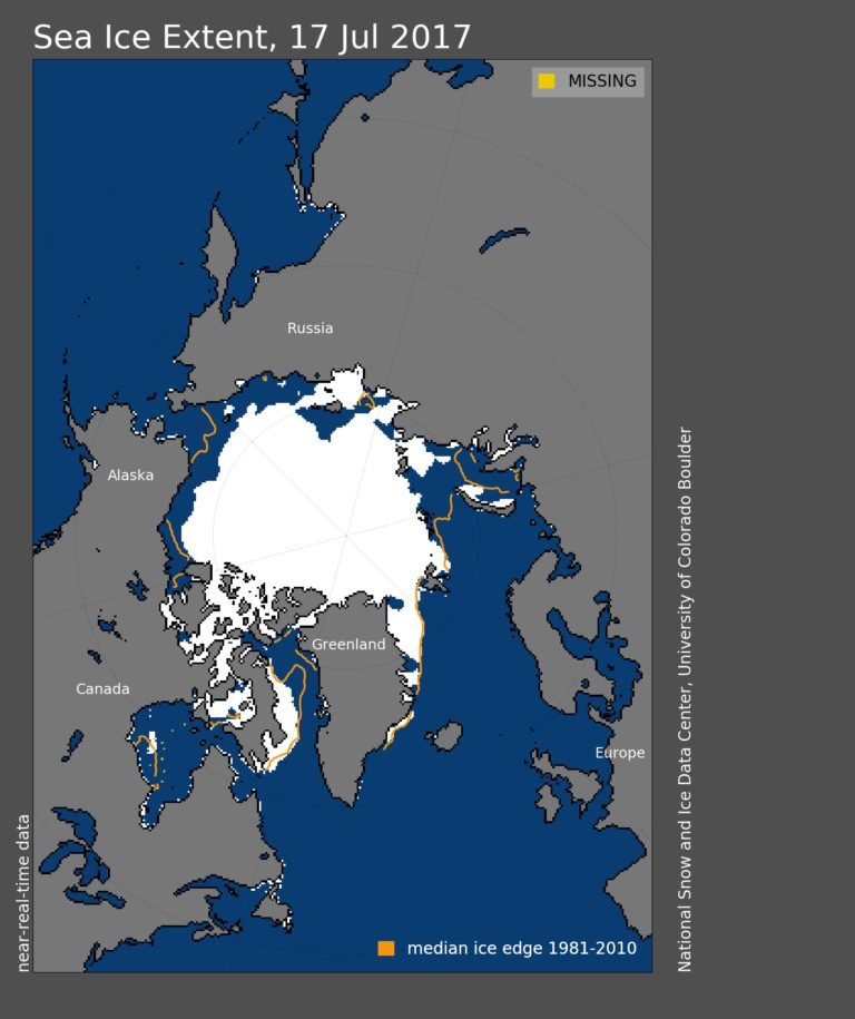 Click to enlarge Sea Ice Extent July 17, 2017
