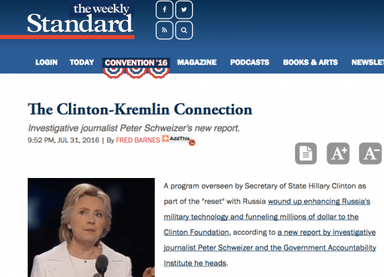 weekly standard clinton-kremlin connection