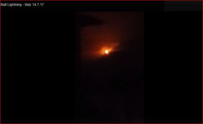 Ball lightning over Bergamo, Italy