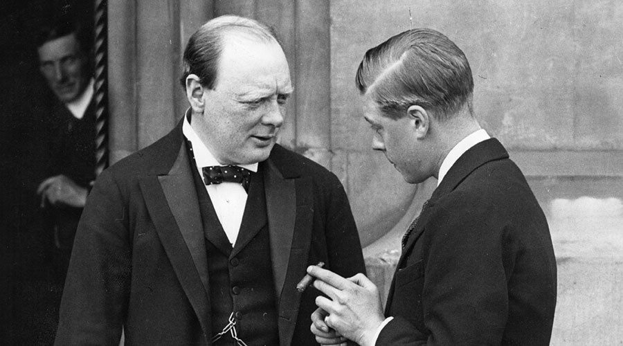 Click to enlarge Winston Churchill (1874 - 1965), left, and the Prince of Wales (later King Edward VIII)