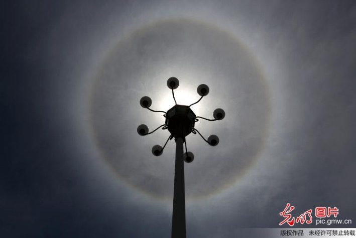 Click to enlarge Solar halo over China