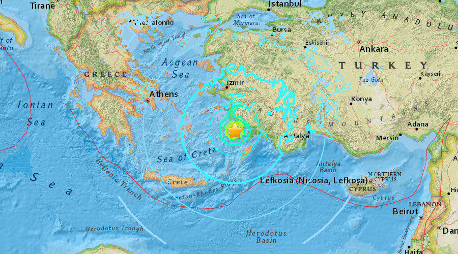 Turkey earthquake map