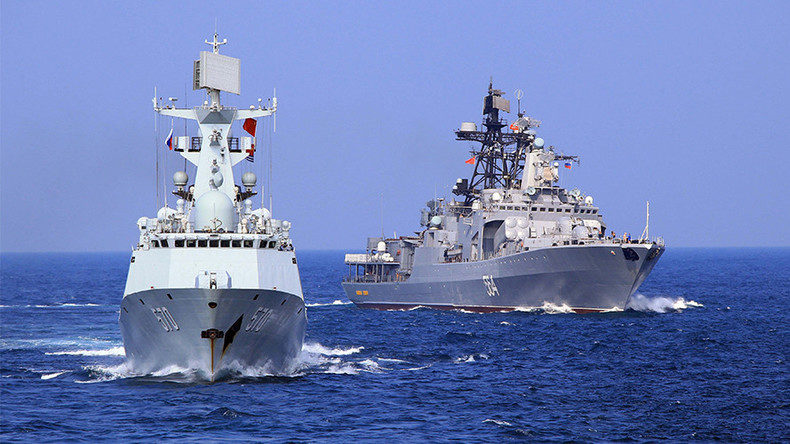 Chinese frigate ''Huangshan'' and Russian Navy's Antisubmarine Ship ''Admiral Tributs'