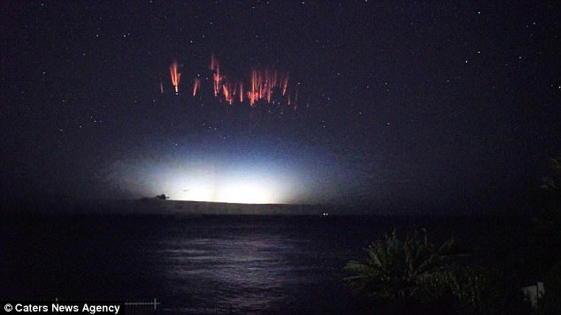 Click to enlarge A novice astronomer from New South Wales couldn't contain his delight when he captured a rare space lightning phenomenon on camera