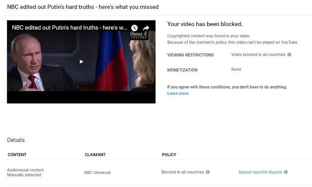 Putin image blocked