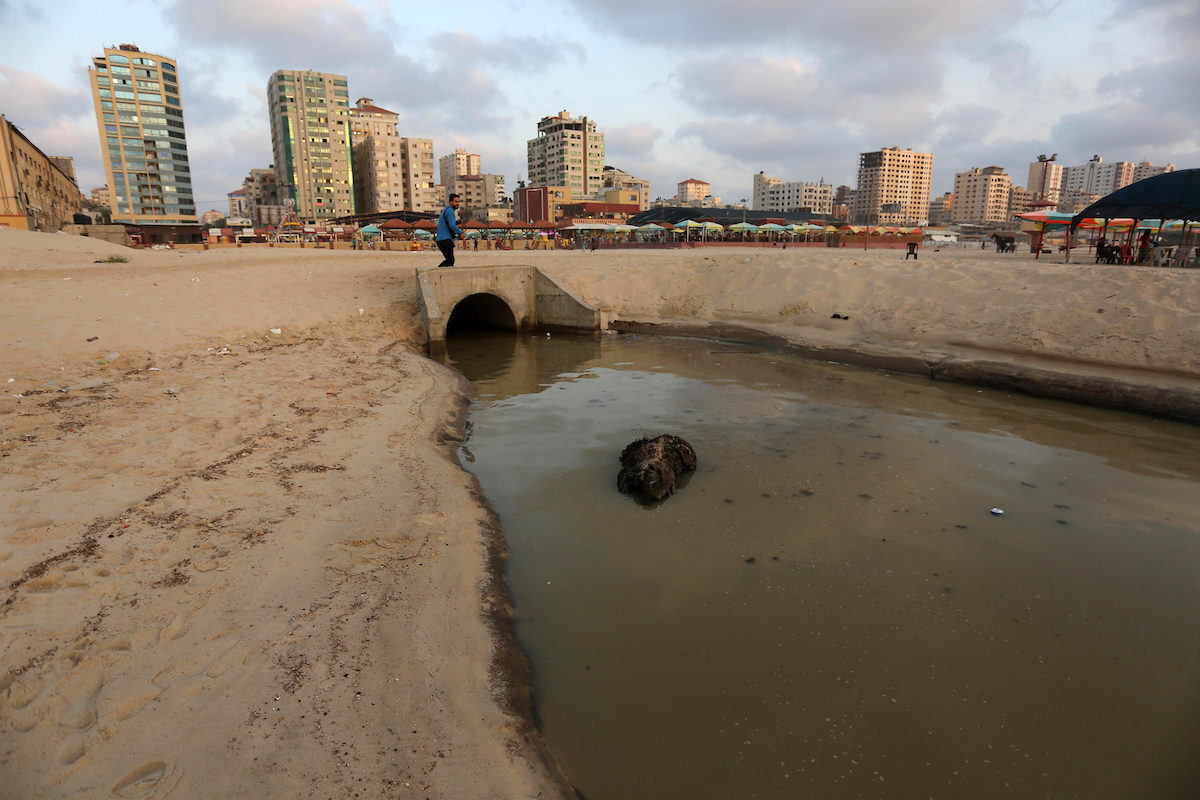 gaza beaches sewage