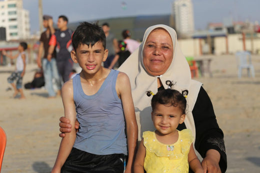 Gaza family at beach