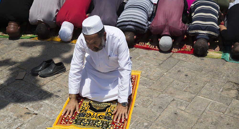 Muslims praying