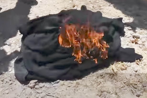 burning burqa