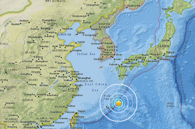 An earthquake has struck in the Pacific, off the coast of Japan