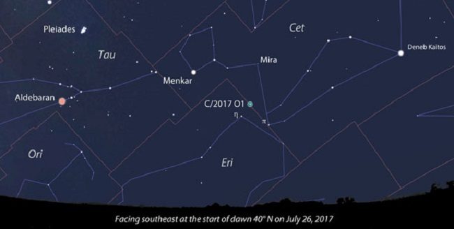 Comet ASASSN1's location