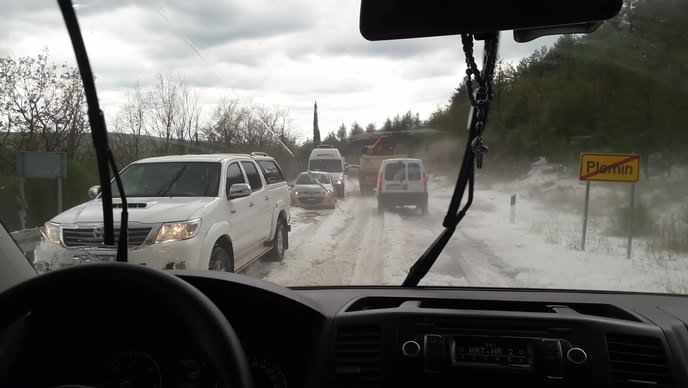 Hailstorm in Plomin, Croatia