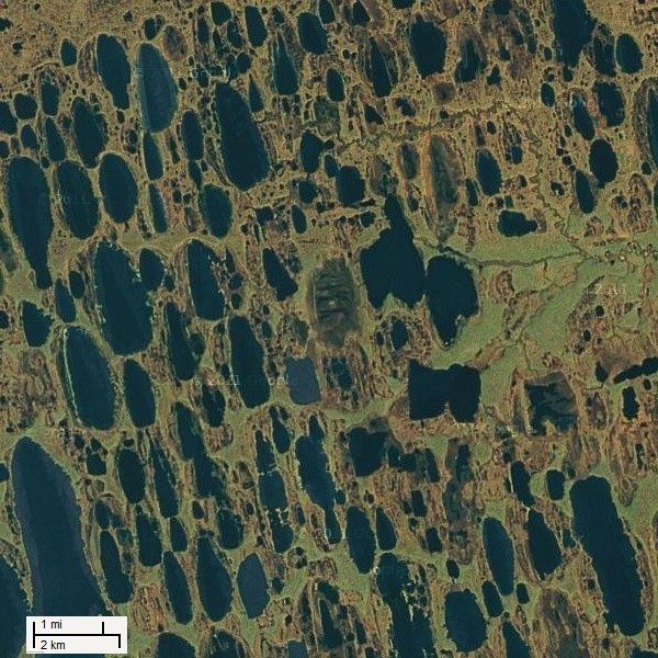 Click to enlarge A small smaple of the thousands of craters that constitute the Carolina Bays