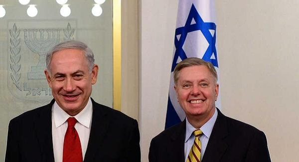 Click to enlarge Lindsey Graham and the Prime Minister, Netanyahu