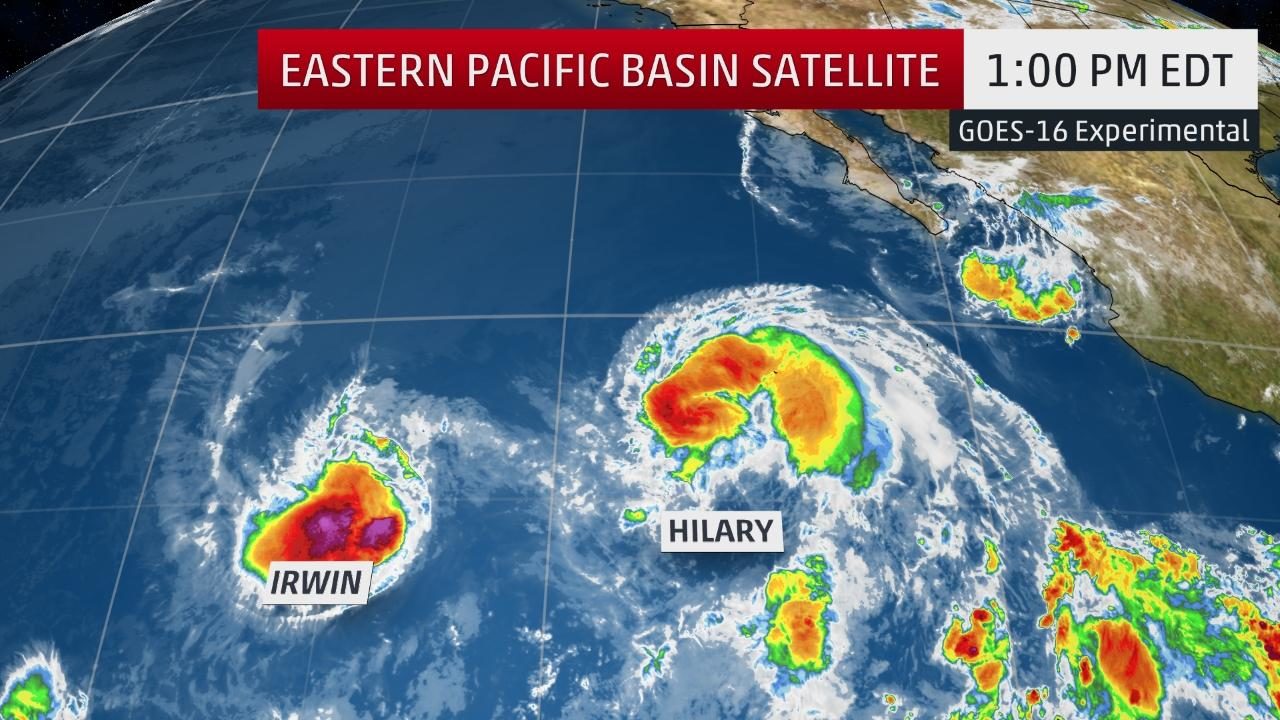 Hilary and Irwin cyclones