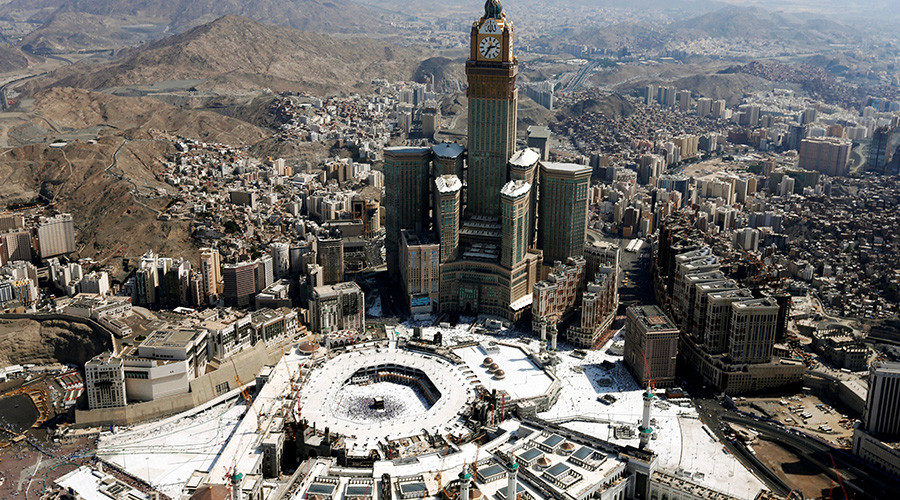 Aerial view of Kaaba at the Grand mosque in Mecca