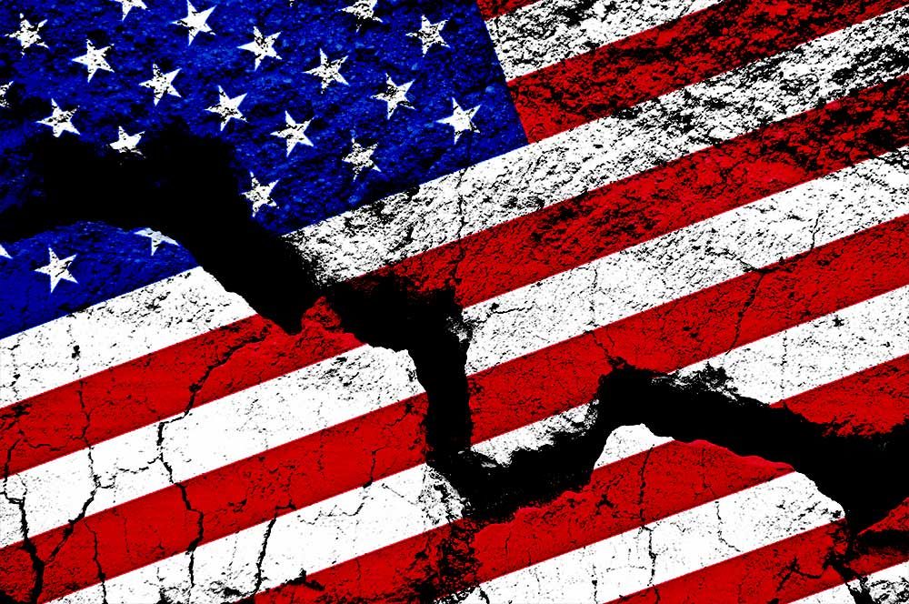 Click to enlarge american flag divided