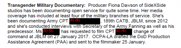 transgender military documentary