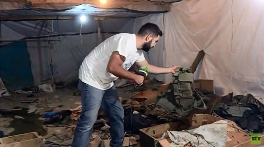 mountain cave HQ of Al-Nusra Front terrorists