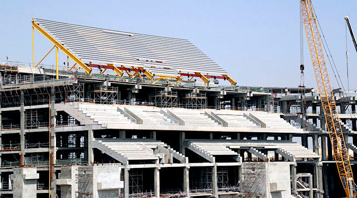 Click to enlarge Unfinished stadium