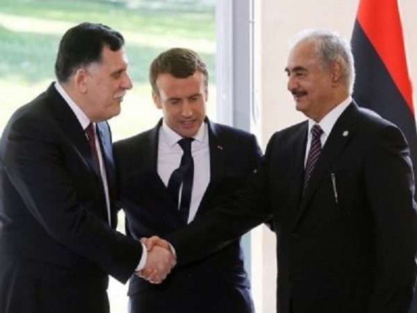 Macron with Libyan leaders