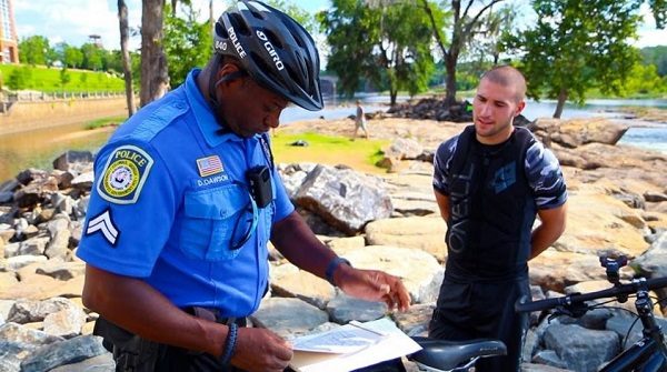 man and cop