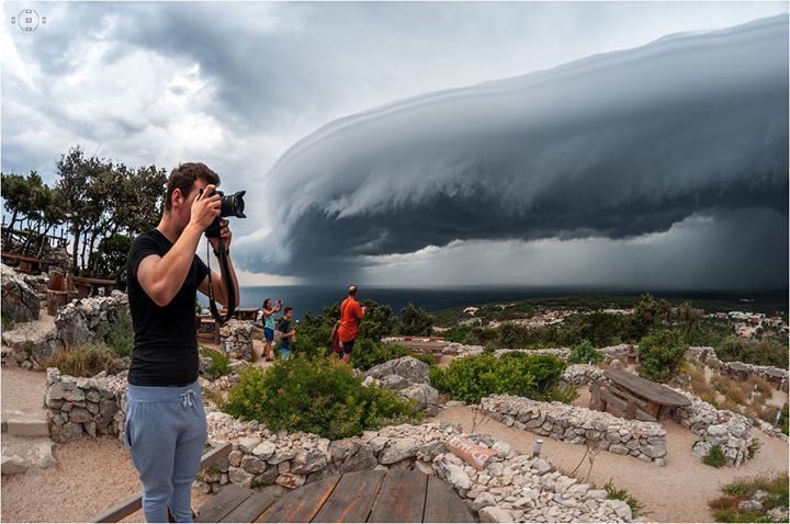 shelf cloud over the island of Losinj, Croatia