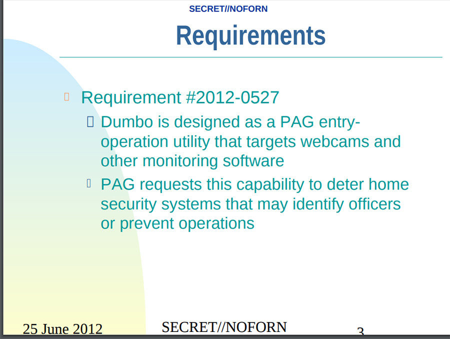 Click to enlarge Dumbo document released by WikiLeaks