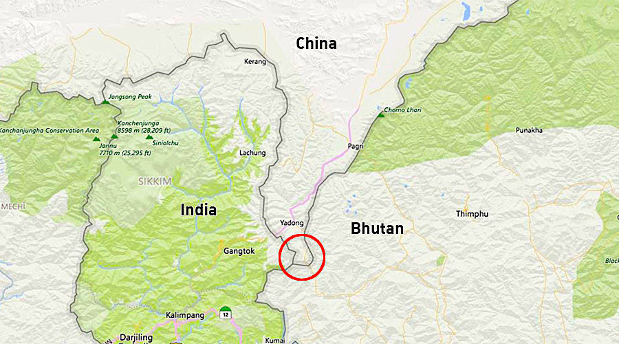 Click to enlarge Map Doklam area