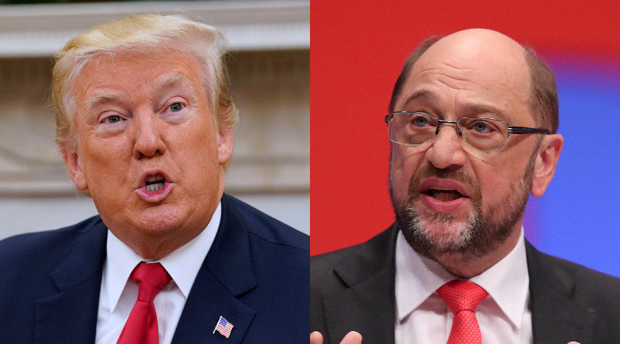 Click to enlarge US President Donald Trump and German Social Democrats’ candidate for chancellor, Martin Schulz