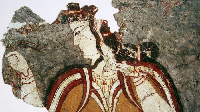Click to enlarge Mycenaean woman fresco