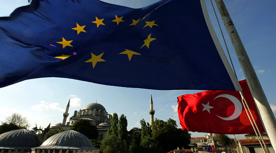 EU and Turkey flags