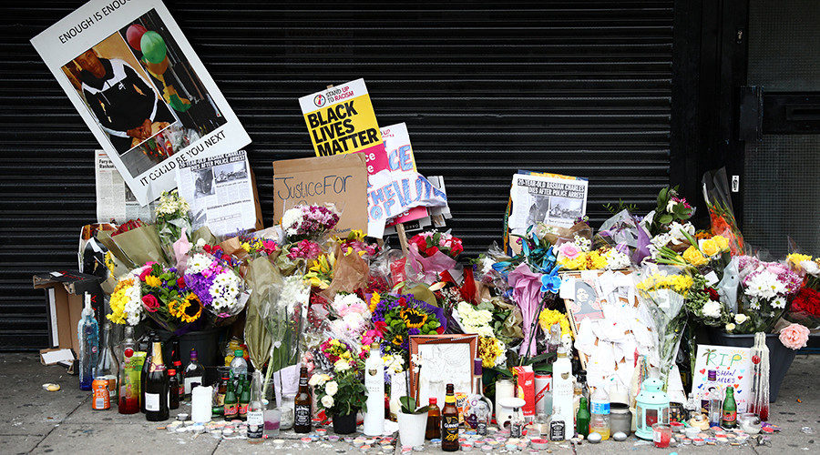 Click to enlarge floral tributes for Rashan