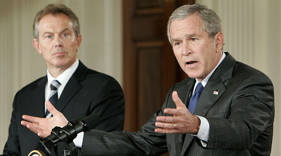 Click to enlarge Tony Blair and George Bush
