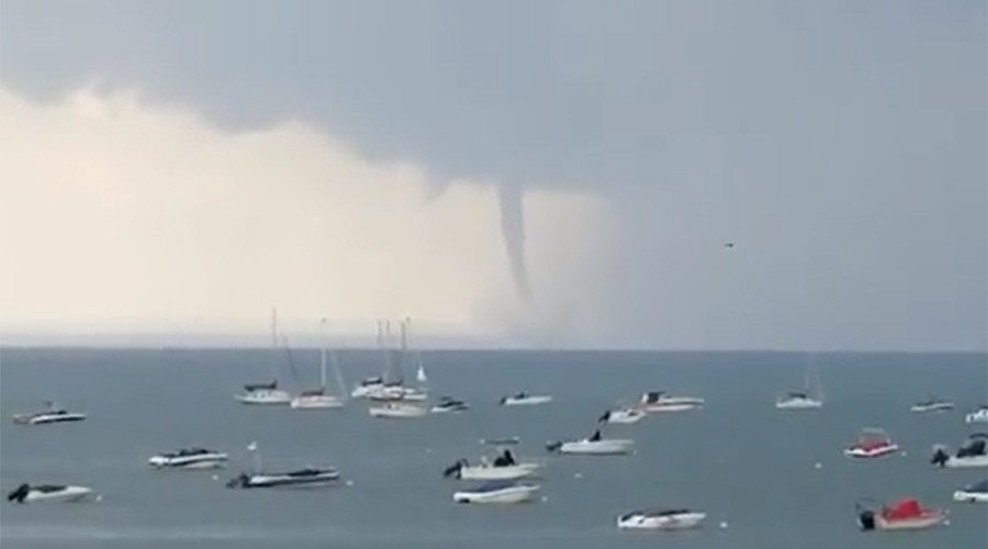 water spout on Lake Erie
