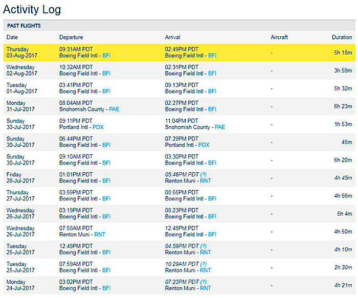 flight log