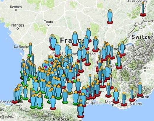 southern France meteor fireball map August 2017