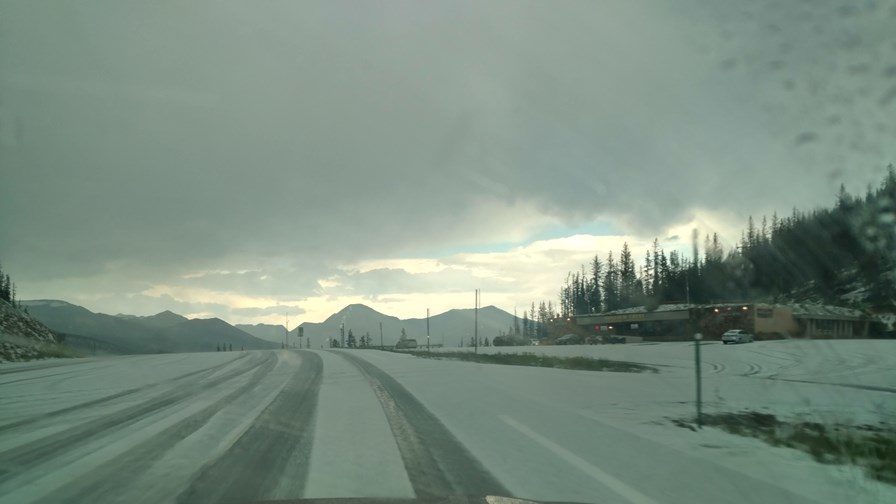 On Thursday, there was snow on Monarch Pass!