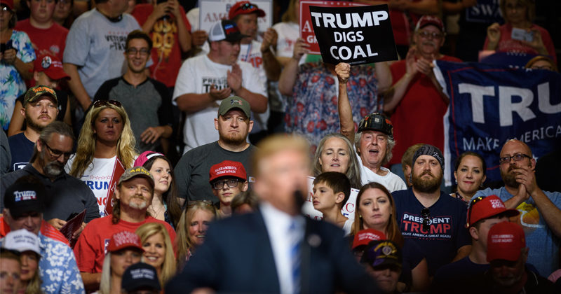 blurred trump at rally