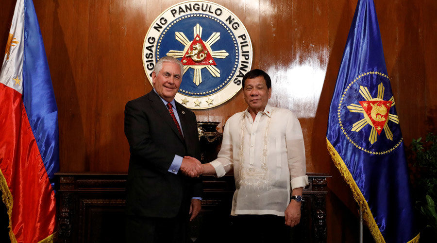 Click to enlarge Rex Tillerson and Rodrigo Duterte