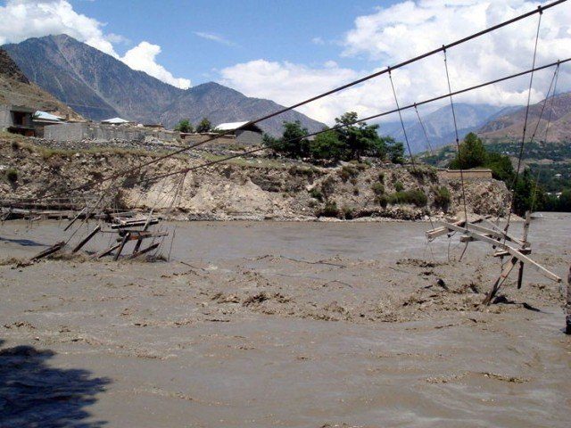 Raging river in Pakistan