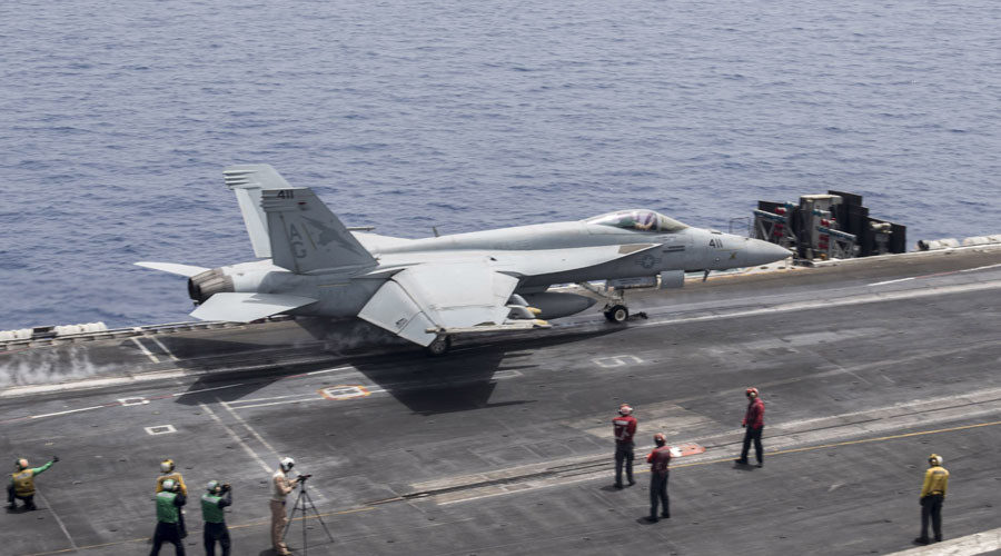 U.S. Navy F/A-18E Super Hornet fighter jet