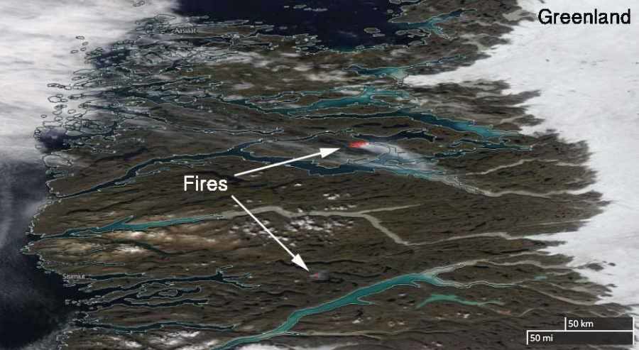 Greenland wildfires