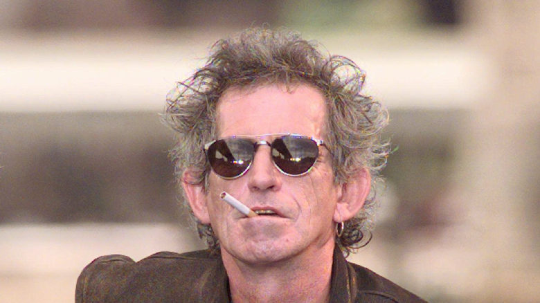 Keith Richards smoking cigarettes