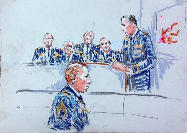 Click to enlarge courtroom sketch