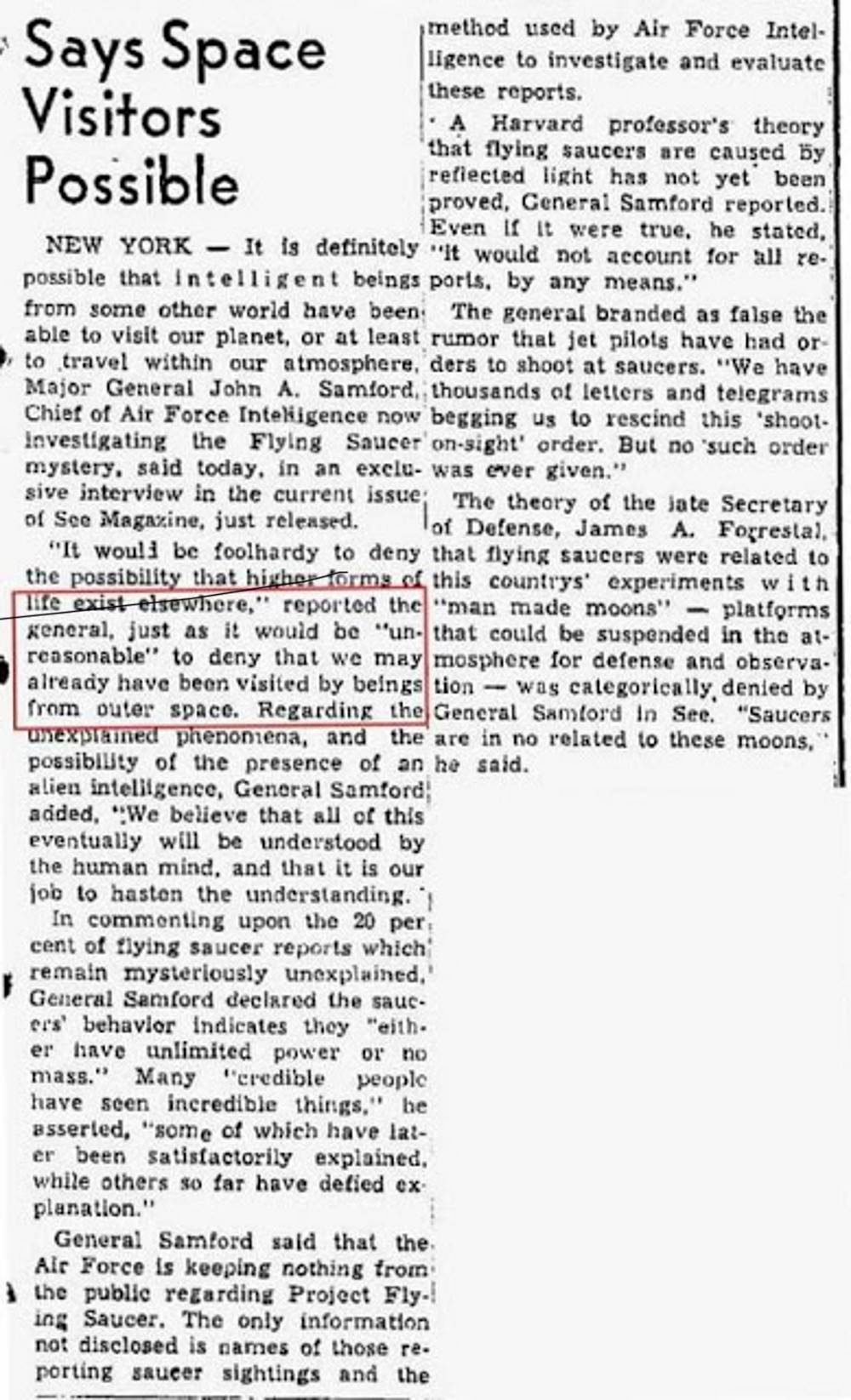 Click to enlarge See magazine Samford UFO