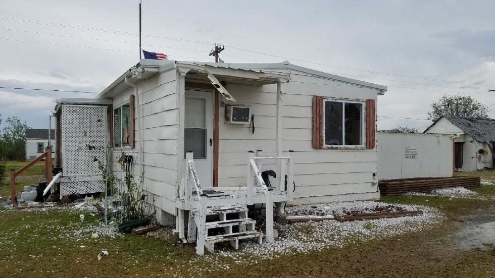 Hailstorm damage in WaKeeney, Kansas
