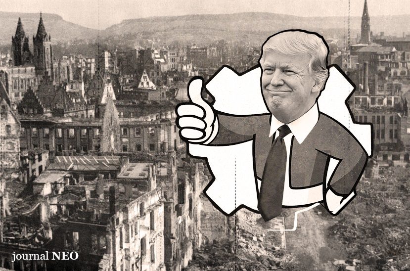 Trump and destruction graphic
